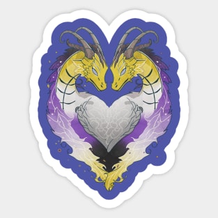 Nonbinary Dragons LGBT Pride Flag Sticker